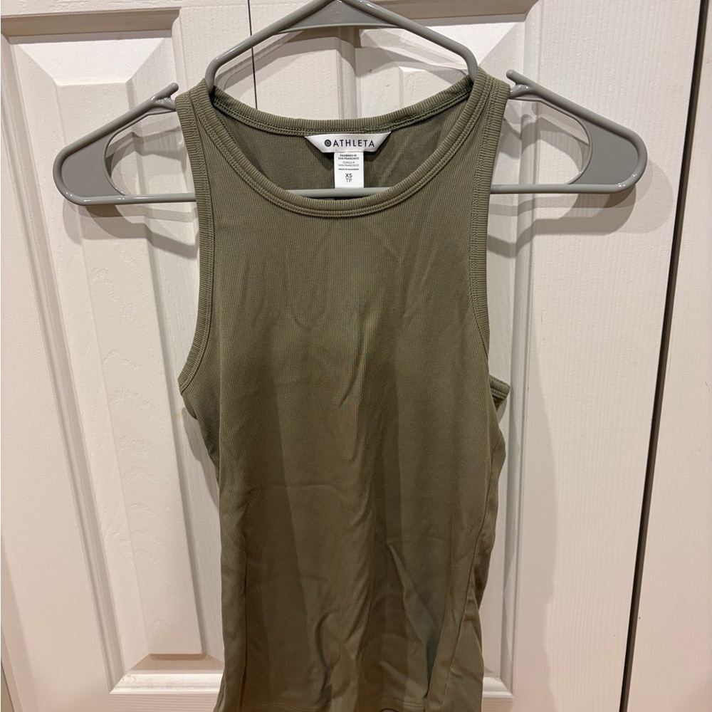 Athleta Olive High-Neck Racerback Tank